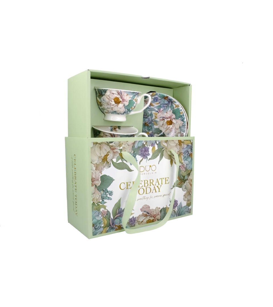2 filiżanki royal ze spodkami PEONY WHITE