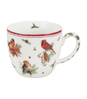 Kubek 460 ml "w koszyczku" BIRDS OF WINTER