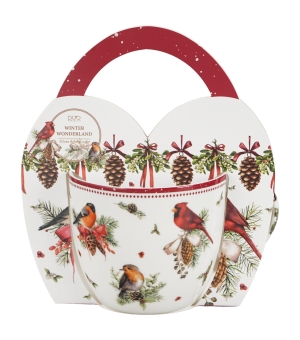 Kubek 460 ml "w koszyczku" BIRDS OF WINTER