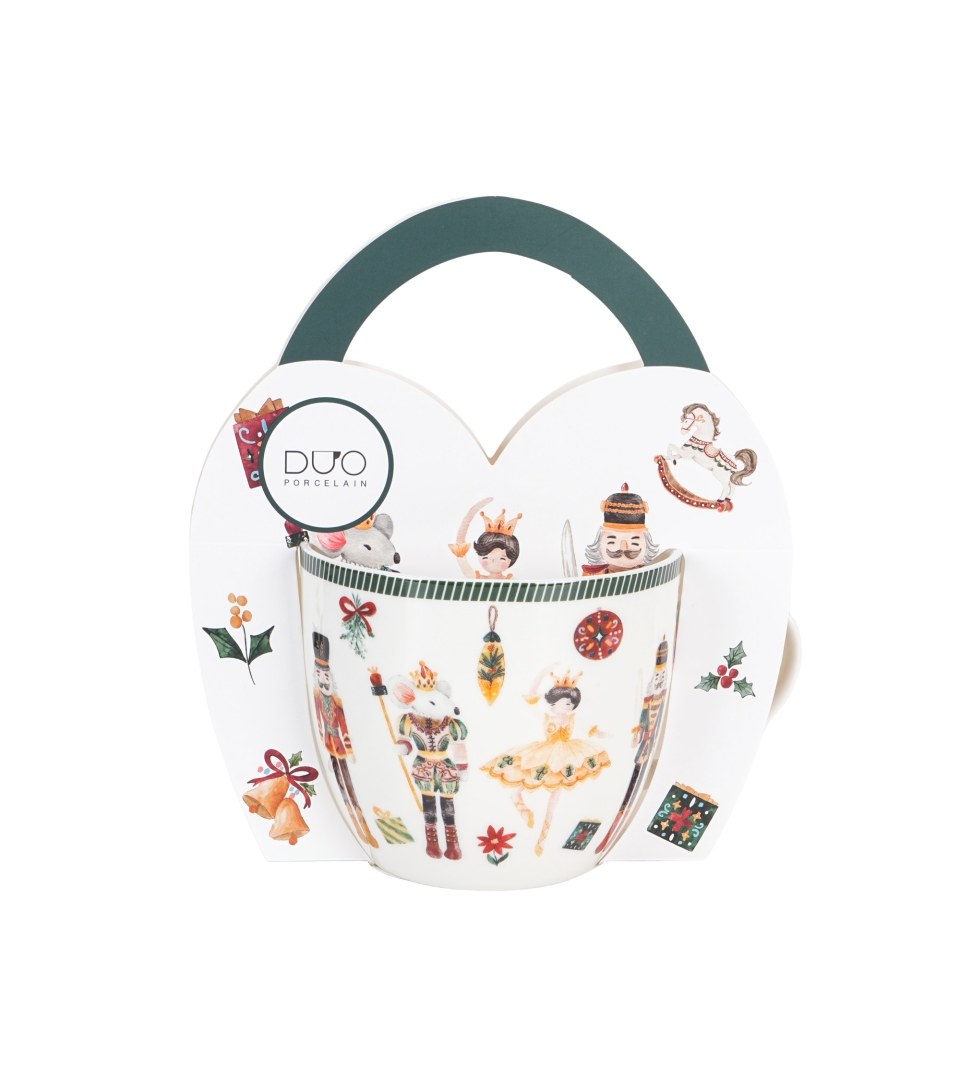 Kubek 460 ml w "koszyczku" CHRISTMAS NUTCRACKER