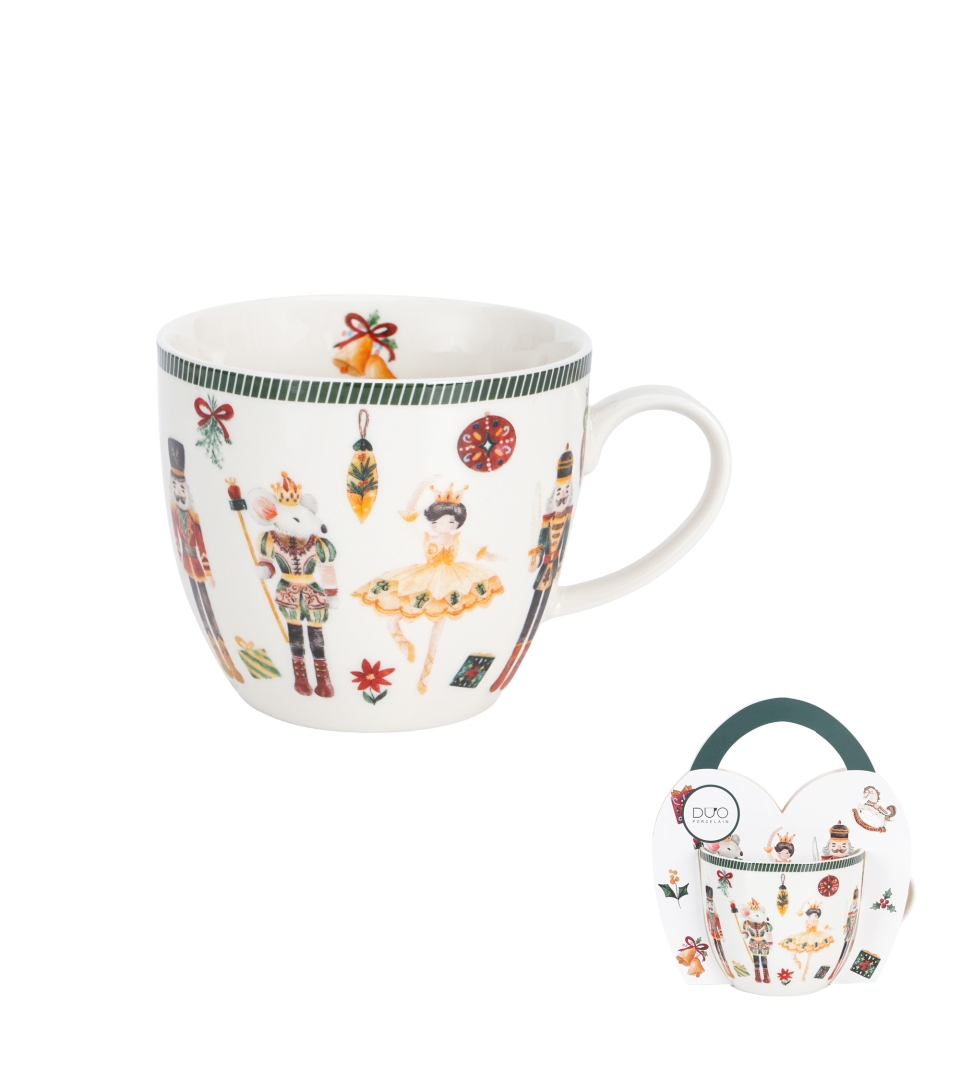Kubek 460 ml w "koszyczku" CHRISTMAS NUTCRACKER