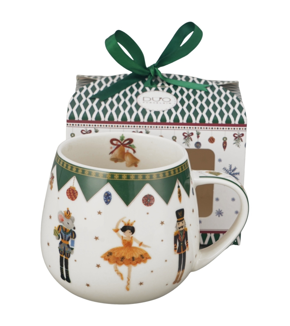 Kubek baryłka w pudełku z kokardą NUTCRACKER