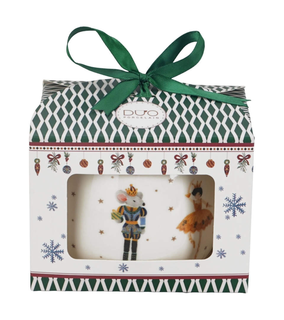 Kubek baryłka w pudełku z kokardą NUTCRACKER