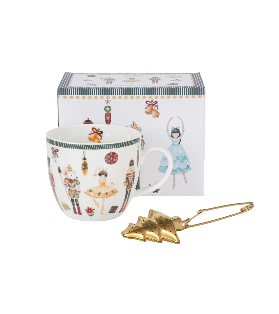Kubek 460 ml z metalowym zaparzaczem CHRISTMAS NUTCRACKER