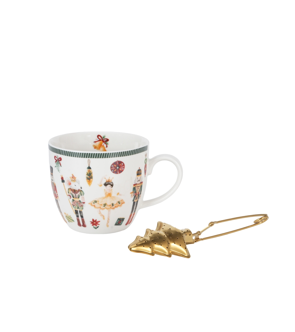 Kubek 460 ml z metalowym zaparzaczem CHRISTMAS NUTCRACKER