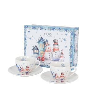 2 filiżanki espresso ze spodkami SNOWMAN