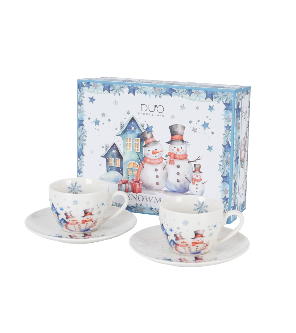 2 filiżanki espresso ze spodkami SNOWMAN