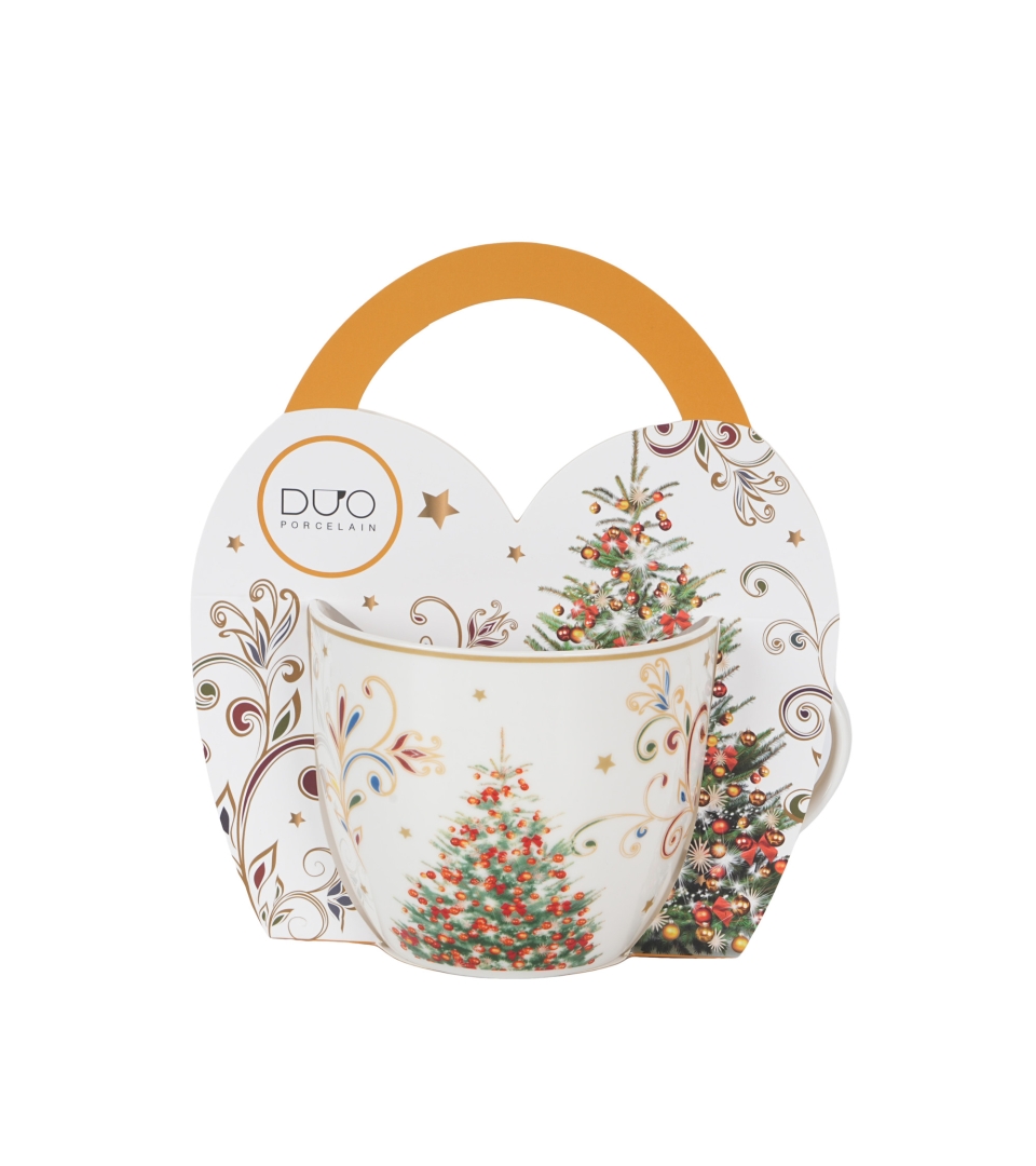 Kubek 460 ml "w koszyczku" CHRISTMAS MAGIC