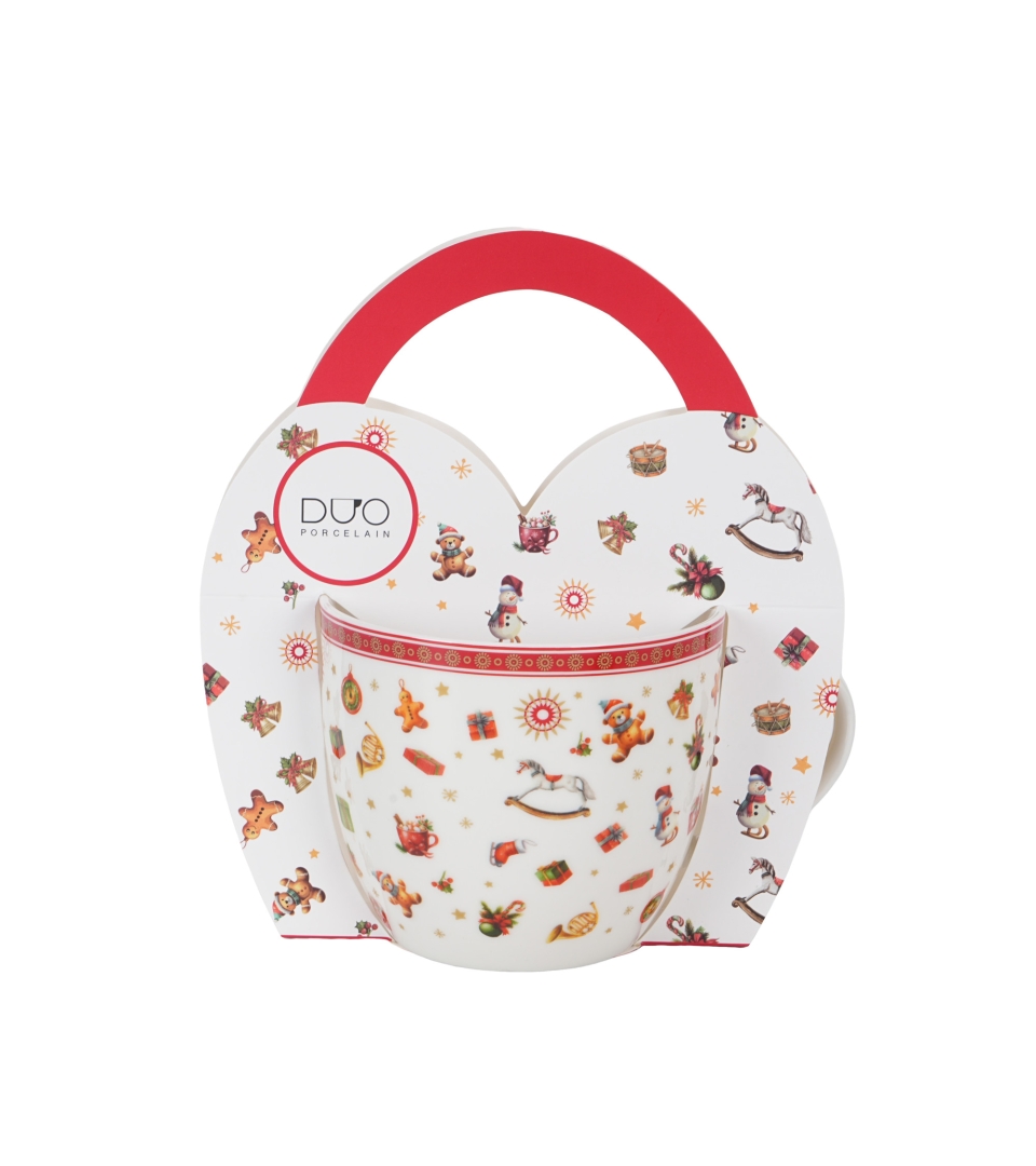 Kubek 460 ml "w koszyczku" CHRISTMAS GIFTS