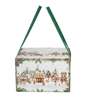 2 Filiżanki ze spodkami w pudełku z uchwytem CHRISTMAS VILLAGE