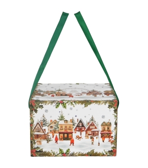 2 filiżanki espresso ze spodkami w pudełku z uchwytem CHRISTMAS VILLAGE