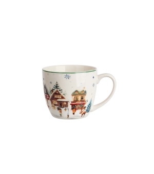 Kubek 460 ml "w koszyczku" CHRISTMAS VILLAGE