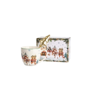 Kubek 460 ml z metalowym zaparzaczem CHRISTMAS VILLAGE