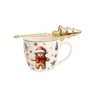 Kubek 460 ml z metalowym zaparzaczem CHRISTMAS CUTIES