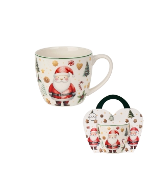 Kubek 460 ml "w koszyczku" SANTA CLAUS