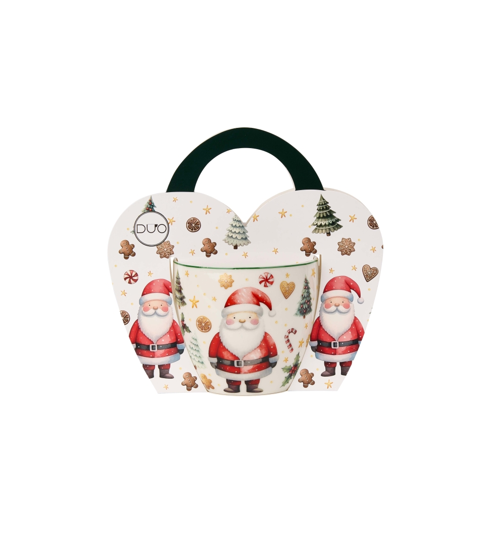 Kubek 460 ml "w koszyczku" SANTA CLAUS