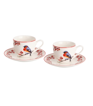 2 filiżanki espresso ze spodkami CHRISTMAS BIRDS 3
