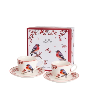 2 filiżanki espresso ze spodkami CHRISTMAS BIRDS 3