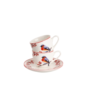 2 filiżanki espresso ze spodkami CHRISTMAS BIRDS 3