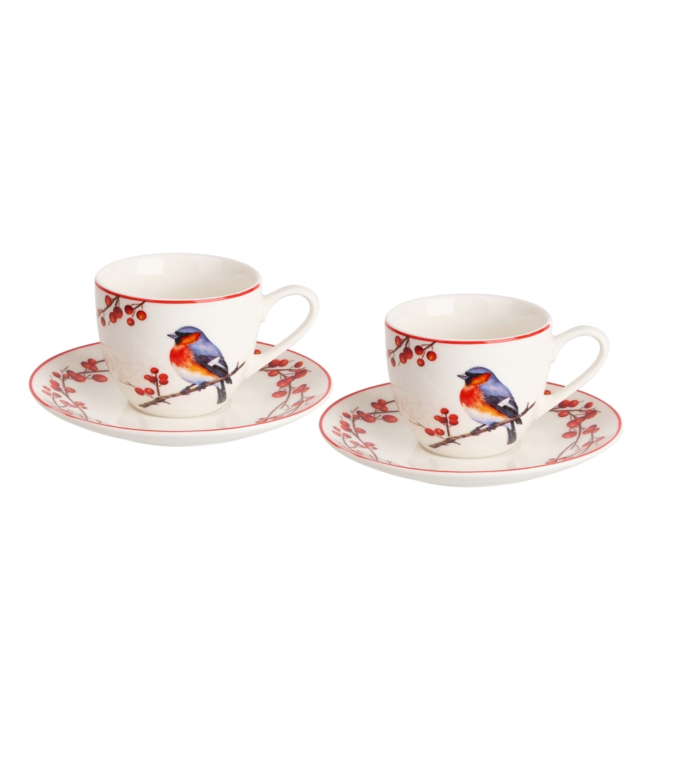 2 filiżanki espresso ze spodkami CHRISTMAS BIRDS 3