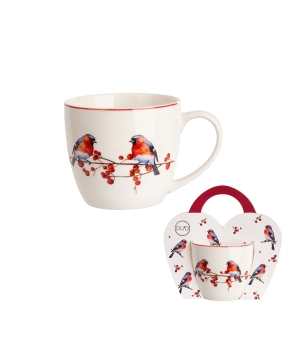 Kubek 460 ml "w koszyczku" CHRISTMAS BIRDS 3