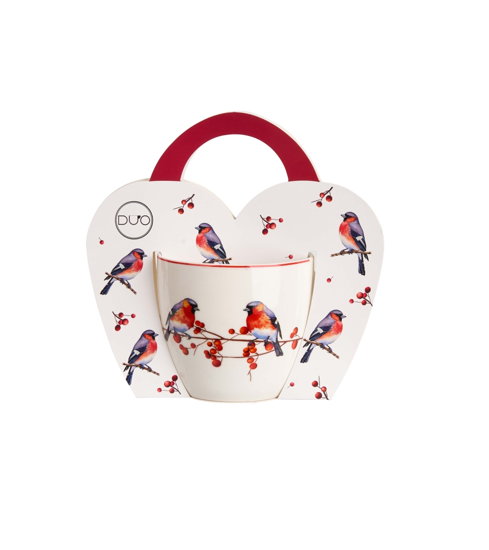 Kubek 460 ml "w koszyczku" CHRISTMAS BIRDS 3