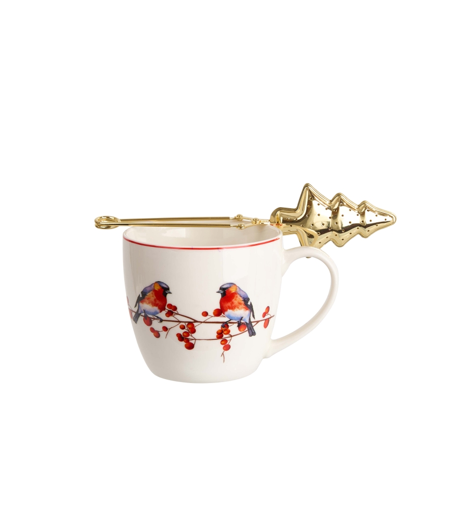 Kubek 460 ml z metalowym zaparzaczem CHRISTMAS BIRDS 3