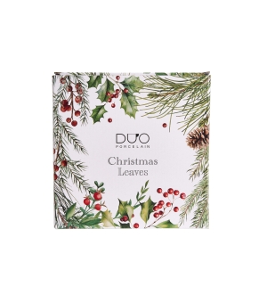Komplet 2 talerze deserowe CHRISTMAS LEAVES