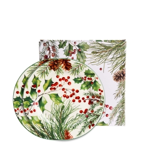 Komplet 2 talerze deserowe CHRISTMAS LEAVES