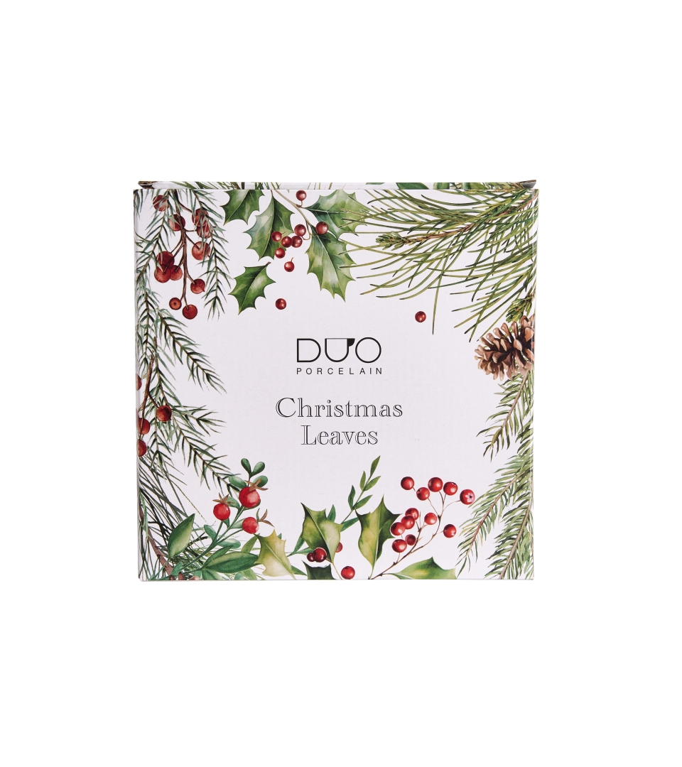 Komplet 2 talerze deserowe CHRISTMAS LEAVES