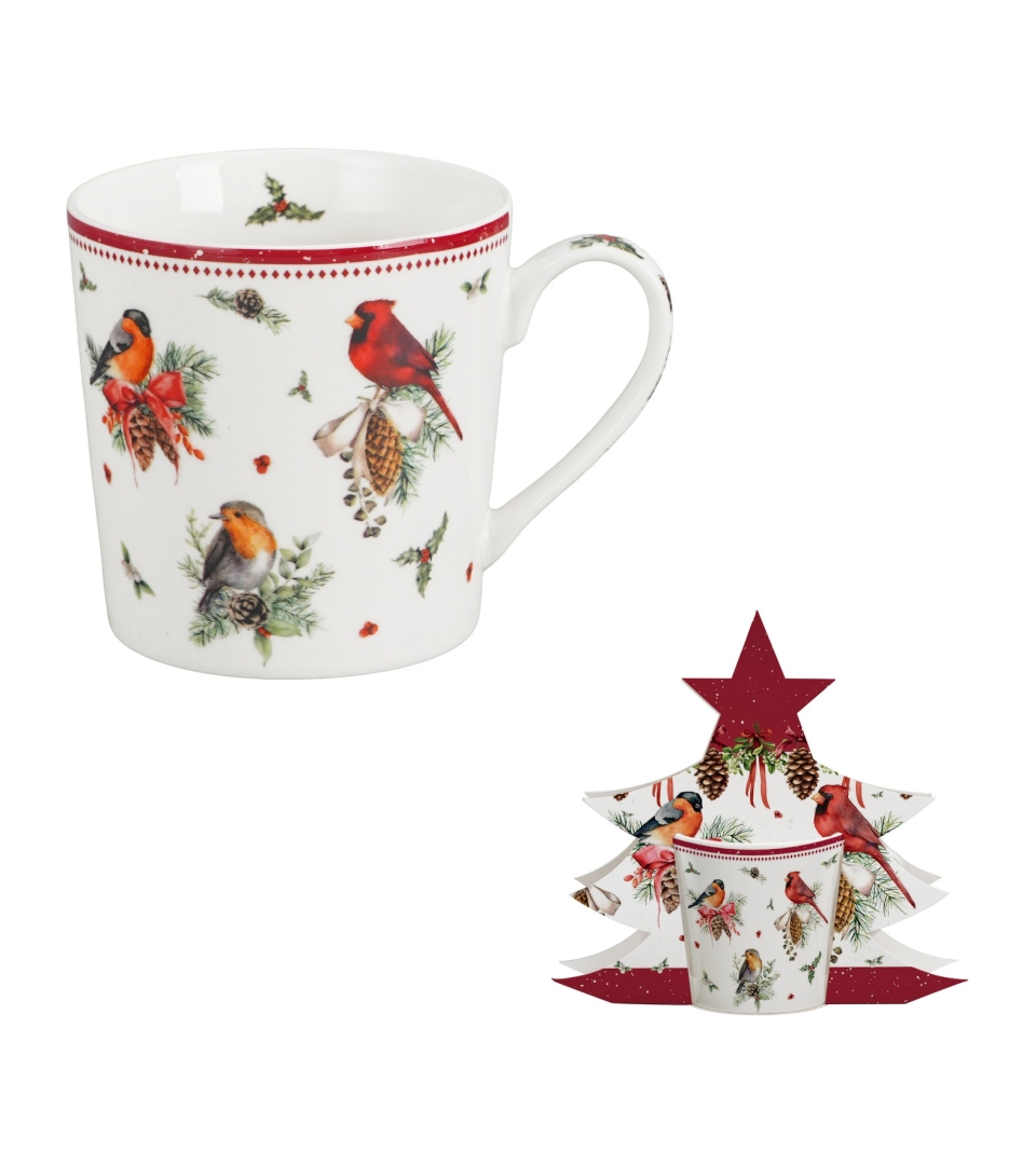 Kubek 360 ml w opakowaniu choinka BIRDS OF WINTER