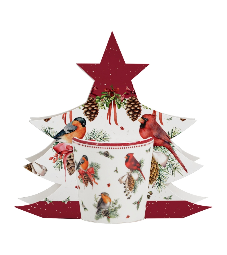 Kubek 360 ml w opakowaniu choinka BIRDS OF WINTER