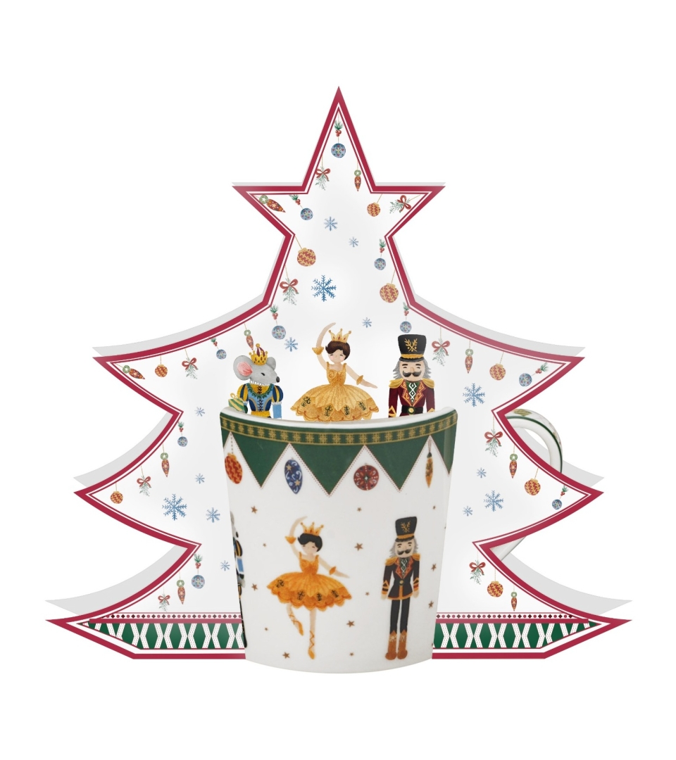 Kubek 360 ml w opakowaniu choinka NUTCRACKER