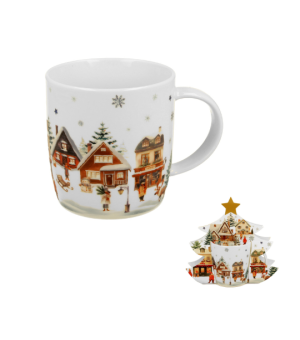 Kubek 400 ml w opakowaniu choinka CHRISTMAS VILLAGE