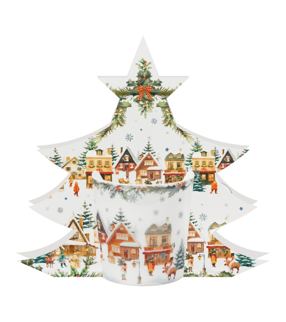 Kubek 360 ml w opakowaniu choinka CHRISTMAS VILLAGE