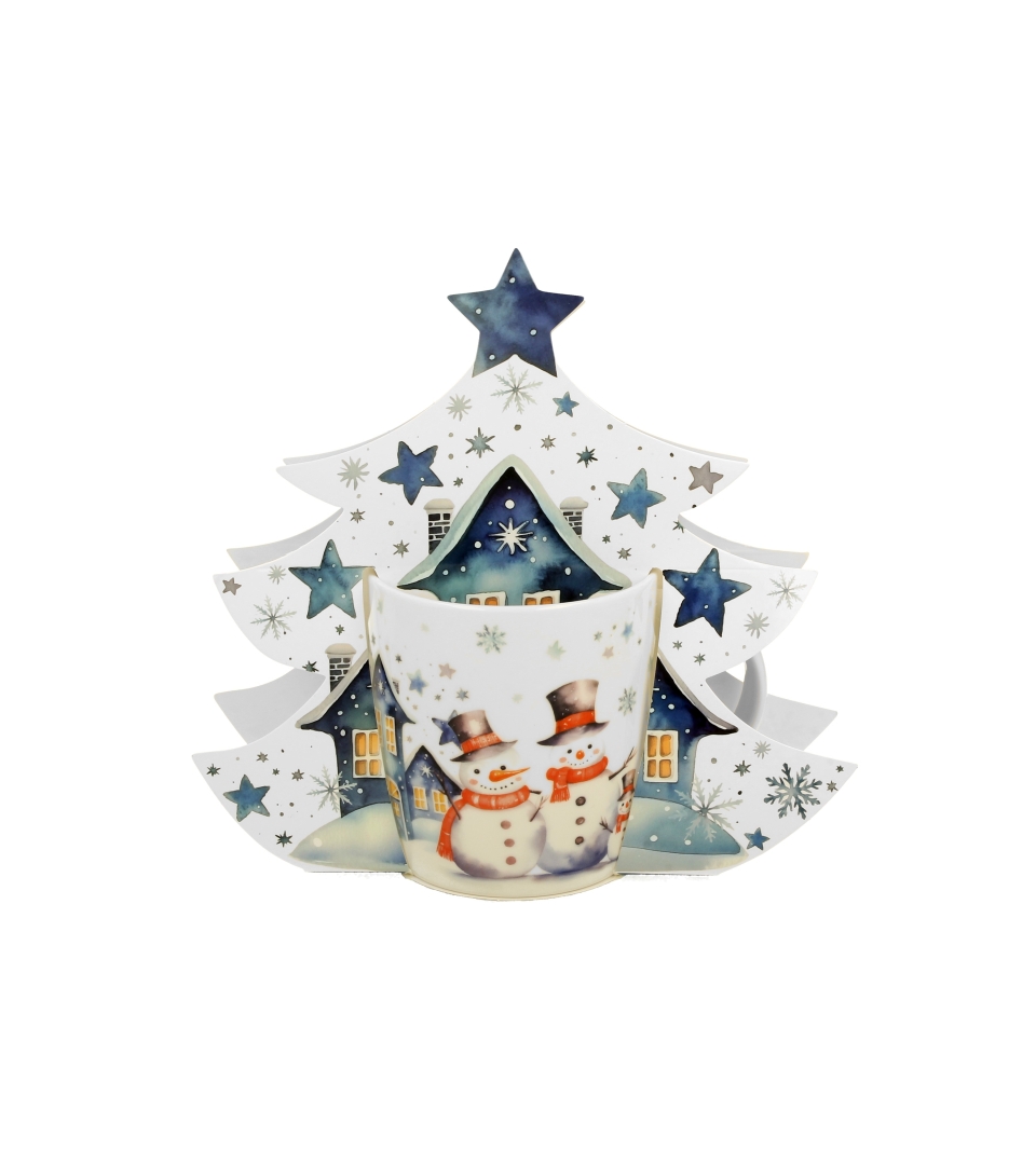 Kubek 400 ml w opakowaniu choinka SNOWMAN
