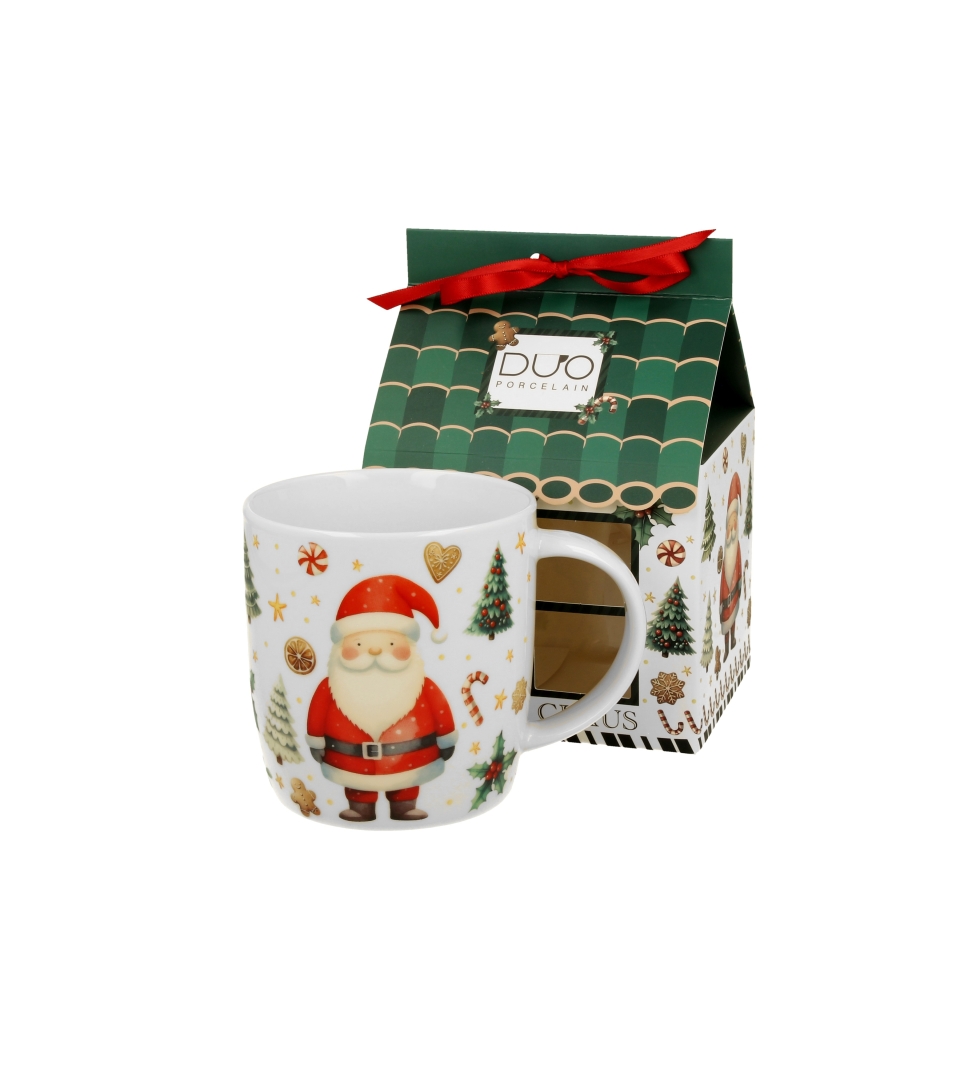 Kubek 400 ml w opakowaniu domek SANTA CLAUS