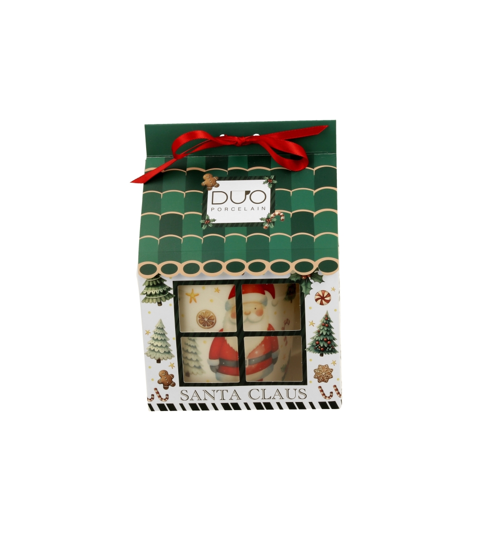 Kubek 400 ml w opakowaniu domek SANTA CLAUS