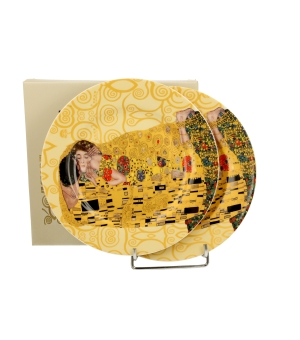 Komplet 2 talerze deserowe THE KISS ECRU inspired by Klimt