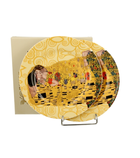 Komplet 2 talerze deserowe THE KISS ECRU inspired by Klimt