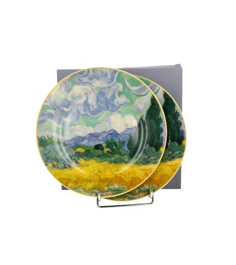 Komplet 2 talerze deserowe WHEAT FIELD inspired by Van Gogh