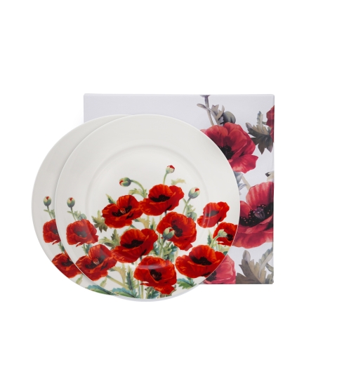 Komplet 2 talerze deserowe CLASSIC POPPIES