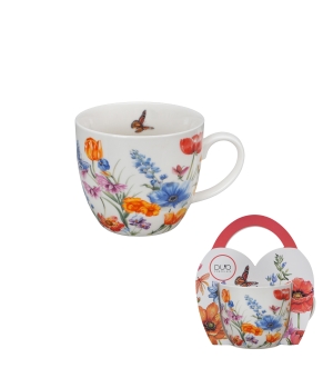 Kubek 460 ml w "koszyczku" SPRING (sprzedaż w zestawach po 4 szt.)