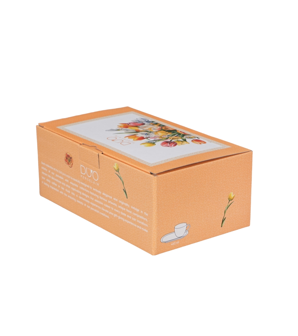 Zestaw śniadaniowy filiżanka jumbo ze spodkiem TULIPANY