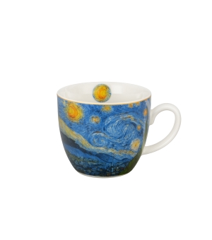Kubek 460 ml w "koszyczku" STARRY NIGHT inspired by Van Gogh (sprzedaż w zestawach po 4 szt.)