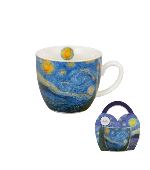 Kubek 460 ml w "koszyczku" STARRY NIGHT inspired by Van Gogh (sprzedaż w zestawach po 4 szt.)