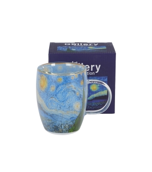 Kubek szklany z podwójną ścianką STARRY NIGHT inspired by Van Gogh