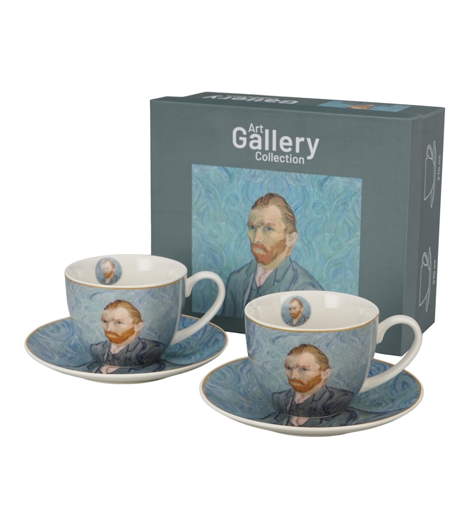 2 filiżanki ze spodkami PORTRET Van Gogha