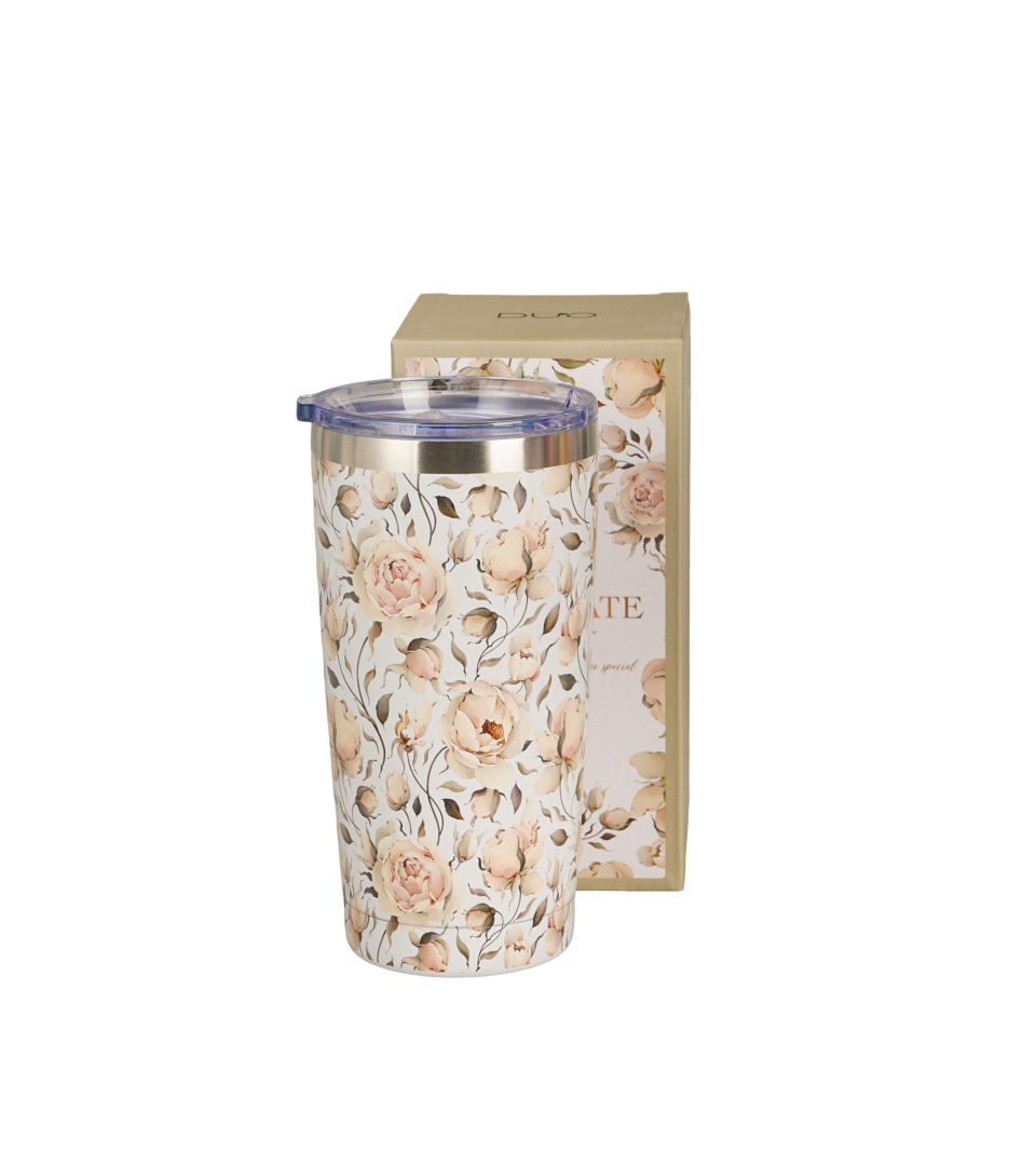 Kubek termiczny prosty ENGLISH ROSES WHITE