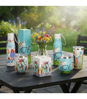 Kubek termiczny prosty Koci Świat KOTY W FILIŻANKACH